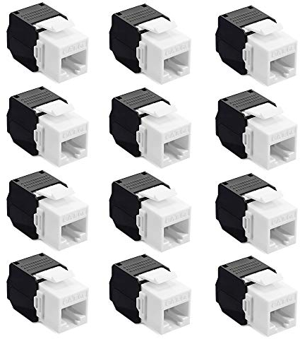 kwmobile Connettore Cavo di Rete CAT6 - Set 12x Moduli Keystone Jack con Porta RJ45 prolunga Cavo Ethernet LAN - Modulo accoppiatore Cat 6-1 Gbit/s
