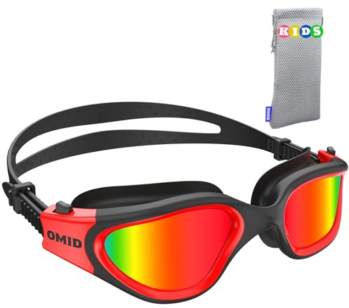 OMID Kids Swim Goggles, P2mini Polarized Swimming Goggles Comfortable for Age 6-14