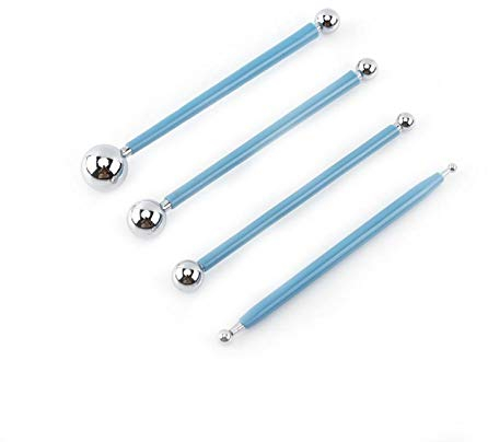 Modellierwerkzeug Kugel Edelstahl, Kugelkuchen Dekorationsformteil, Werkzeugset Aus Kugelstift Aus Ton, Sugarcraft Flower Mould Cutter, Metallkugel Stylus Ton Keramik