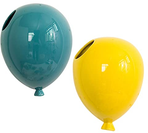 BESPORTBLE Pflanzgefäße Für Zimmerpflanzen Keramik Gelb vase Keramik Design Blumenvase 2 Stücke Blau Gelb deko Sukkulenten Kunstblumen Beh?lter Kindergarten H?ngende Dekoration Keramik