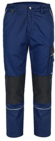 TMG | Leichte Arbeitshose für Herren, lang, ideal für Sommer, dunkelblaue Cargohose mit Kniepolster & Taschen | Gr. 50