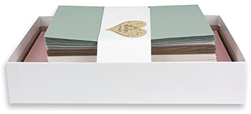 25x Farbige Faltkarten blanko mit Umschlag und Einlegeblättern in DIN B6 - Harmonie-Farben in Pastelltönen