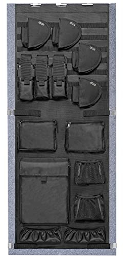 NEXT STATION Gun Safe Door Organizer,Molle Gun Safe Door Panel Organizer with Pistol Holder Mag Pouch, Fit Door Panel Width 18.5 to 24.5inch,Gun Safe Accessories Storage(18W*46.5H inch) (Molle Design)