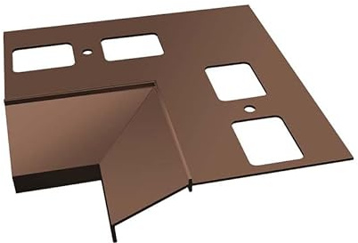 Renoplast® Esquina interior de aluminio 90° para perfil de alero K100 Marrón | Acabado de terrazas y balcones | Suelos de baldosas sobre mortero adhesivo | Sistemas de drenaje de agua | Perfil angular