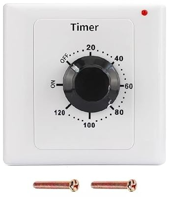 Switian 120 Min Interrupteur de Minuterie, AC 220V 15A Compte à Rebours Mécanique Intelligent à Minuterie Socket Time Switch 86 Panneau Timer Bouton de Commande