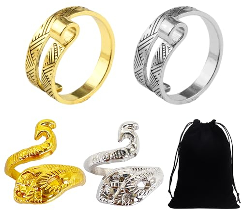 COACOM 2 Stück Häkelfingerringe, 2 Stück Strickringe, 1 Stück Flanelltasche, Fingerhäkelringe, Nähhäkelzubehör, Strick- Und Häkelwerkzeuge