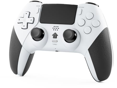 LATEC Controller für PS4, Wireless Controller für PS-4/PS-4 Pro/PS-4 Slim, Bluetooth Remote Gamepad Joystick mit 2 Programmierbaren Tasten, Doppelter Vibration, Turbo, 6-Achsen, Audio-Buchse, Touchpad