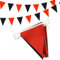 Schwarze und rote Wimpelkette, Party-Dekoration, 20 m, 52 Stück, wasserdicht, für drinnen und draußen, Geburtstag, Hochzeit, Party, Babyparty, Garten, Heimdekoration