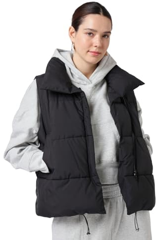 PUFFIT Women's Gilets Sleeveless Waistcoat Quilted Vest Winter Warmer Thick Coat with Pockets Outwear Water Repellent