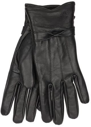 A2Z Läderhandskar För Damer Pekskärm Vintervarma Gandskar Dam Lyxigt Läder - Gloves LG1035 Black M/L