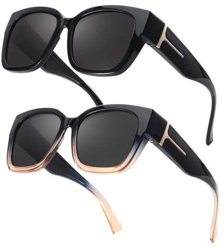 Myiaur 2 Pcs Surlunettes de Soleil Polarisées Femme UV400 Protection