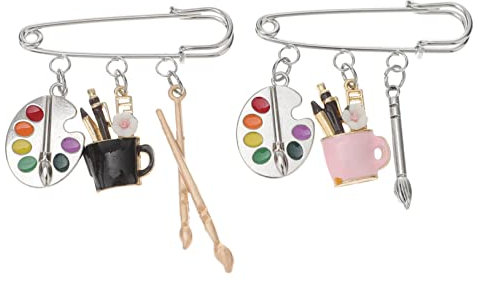 WOFASHPURET 2pièces Broches Alliage Forme De Pinceau Pour Vêtements Écharpes Et Chapeaux Accessoires Décoratifs Créatifs Pour Artistes