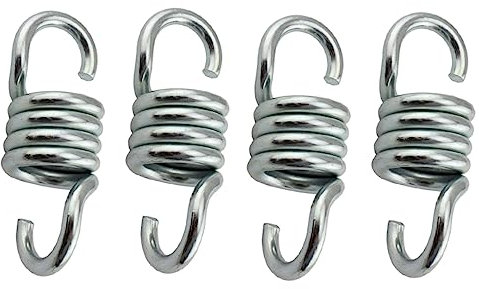 BESTonZON Lot De 4 Ressorts De Balançoire Robustes en Acier Galvanisé 6,7 Mm pour Chaises Hamac Suspendues Extérieur Double Crochet Pivotant Capacité 200 Kg