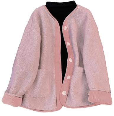 LZPCarra Veste en peluche pour femme - Élégante veste polaire pour femme - Longue veste polaire sans capuche - Veste d'hiver chaude doublée avec boutons - Veste de transition moelleuse, rouge, L