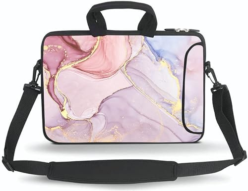 HYUTOTA 14 15 15.4 15.6 inch Laptop Messenger Bag Carrying Case Sleeve with Handle Accessory Pocket Fits 14 to 15-Inch Laptops/Notebook/Ebooks/Tablet/Pad(Abstract Watercolor)