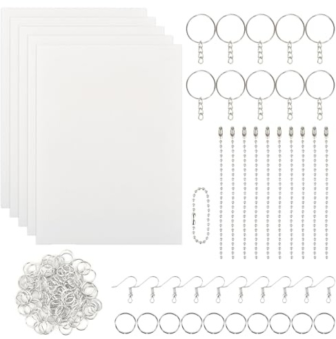FOROREH Schrumpfschläuche 20 Stück Schrumpffolien-Set Schlüsselanhänger Schrumpfpapier Matt Transparentes Schrumpfplastik für DIY Kreatives Handwerk