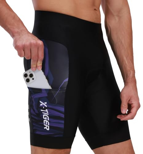 X-TIGER Culotte Ciclismo Hombre 5D Gel Acolchado Pantalon Cortos MTB