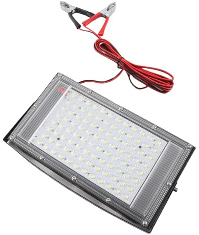 UMDHAIYI Tablero de luz de inundación de 100W IP66, luz de inundación LED impermeable para exteriores con batería, Clip de cocodrilo para emergencia al aire libre DC12V