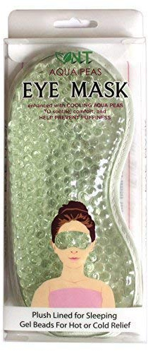 NT Aqua Peas Eye Mask - Reusable Eye Mask - Plush Lined for Sleeping Gel Beads For Hot or Cold Relief (Green)