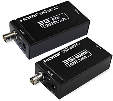 Convertisseur HDMI vers SDI BNC 1080P 3G + SDI vers HDMI Convertisseur HDMI SDI/BNC sur Un Seul câble coaxial 100 m