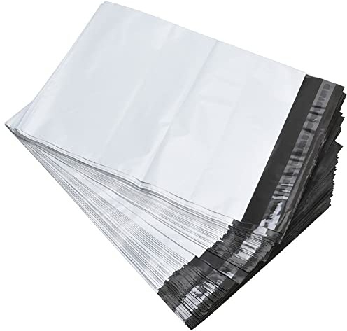 Enveloppe d'expédition en plastique, Lot de 100 Sacs d'expédition en Plastique, Conditionnements Plastique Polystyrène Pochettes, Sacs emballage de colis auto-adhésifs, (381mm x 483mm / 14.5'' x 19'')