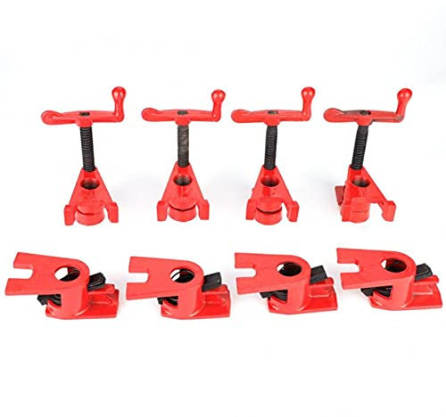 JMorCO 4 Set 3/4 Zoll Holzbearbeitungs-Rohrschelle, rechte Clips, Schraubstock, Schnellspanner, robust, breite Basis, Eisen, Holz, Metall, Schellen-Set, Spanien