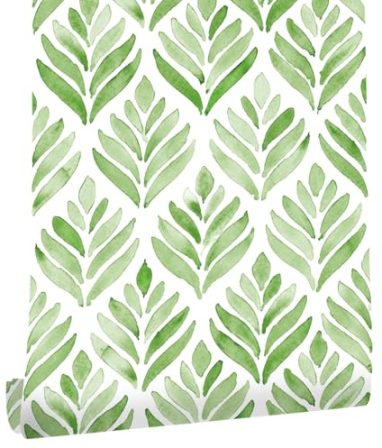 myforHD Tapet självhäftande fototapet grönt väggpapper växter löv modern möbelfolie PVC vinylfolie dekorativ folie möbelfolie självhäftande film avtagbar accentvägg dekorationer.