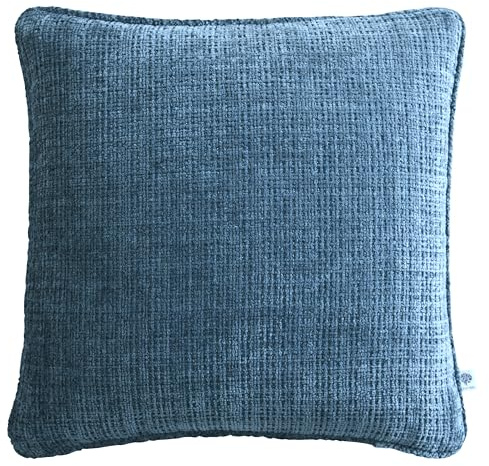 Appletree - Teal Chenille Cushion (43 x 43cm) - 100% Recycled Polyester - Filling Included - Teal Blue Cushion with Cover Included/Cushion Insert - Cushion in Teal for Sofa/Living Room
