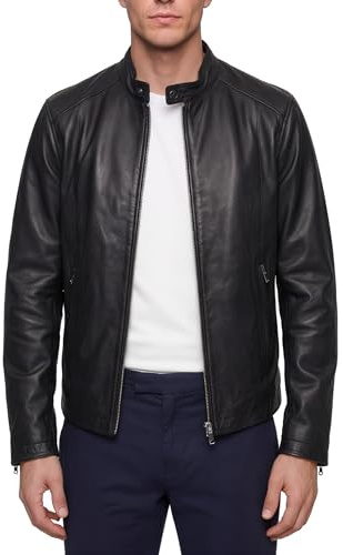 BARONE Giacca Pelle Uomo in vera pelle, giubbotto pelle uomo e giacca estiva, per ogni occasione la migliore giacca pelle uomo Made in Italy giacca MASSI (IT, Testo, XXL, Regular, Regular, Nero)