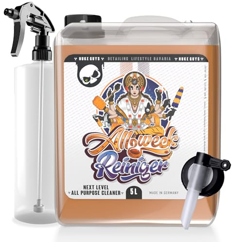 Nuke Guys 5 Liter Kanister Auto Allzweckreiniger Konzentrat mit Dispenser zum abfüllen + Sprühflasche - Universalreiniger für die Innenraum Reinigung und Außenreinigung