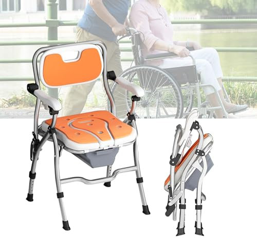 Silla de Ducha para Interior de Ducha y bañera,Silla de Ducha Plegable Ajustable en 4 Niveles, pies Antideslizantes, Capacidad de Peso 330 Libras,Silla de bañera con Brazos