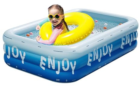 Piscinas inflables, piscina inflable para niños y adultos con construcción duradera, tubo rectangular resistente a los rayos UV, accesorios de verano para actividades de playa, hombres y mujeres