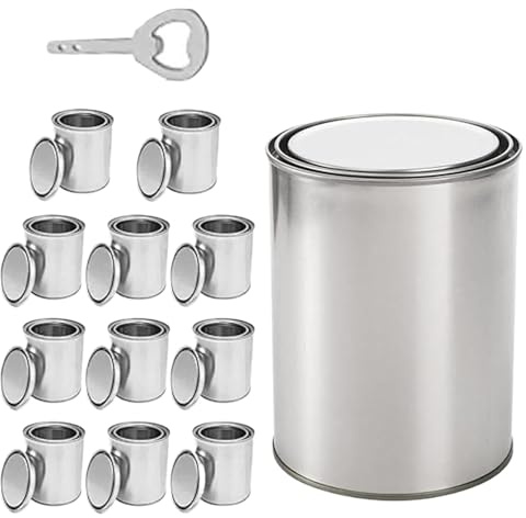 Unlined Paint Container – Half Liter Art Bucket, Refillable Supply Pot | Sealed Metal Organizing Kettle for Pigment, Enamel, Adhesive Storage, Garage Mixing Tool, Studio Liquid Holder for Cleanup