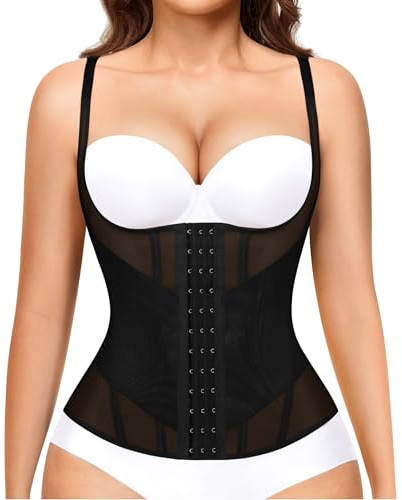 Nebility Women Waist Trainer Corset Shapewear Tummy Control Body Shaper Top Stomach Flattener Compression Girdles