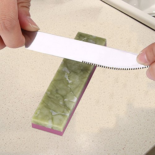 2-IN-1 Cote Affilacoltelli,Pietra per Affilare,Whetstone,Grana 3000/10000 Combinazione di graniglia per gli Utensili Cucina Taglio all'Aperto(Verde Chiaro)