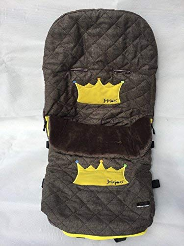 Jujejoo Kinderwagen Fußsack 100% aus kontrollierter bio Baumwolle UVP 119 Euro (Braun Gelb)