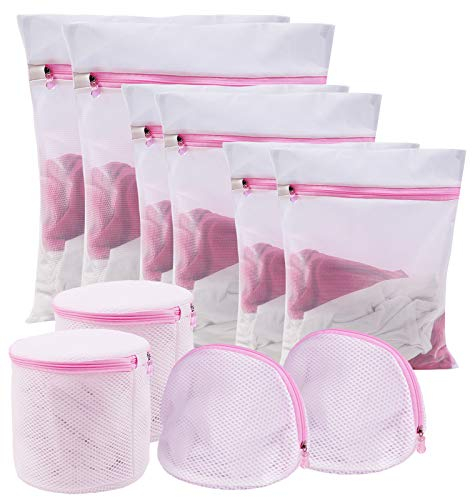 Pack de 10 bolsas de lavandería de malla con 4 bolsas de lavandería con cremallera, ropa interior, sujetador, ropa interior, red de lavado de viaje