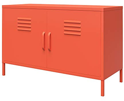 DHP Cache 2 Door Metal Locker Accent Cabinet Orange