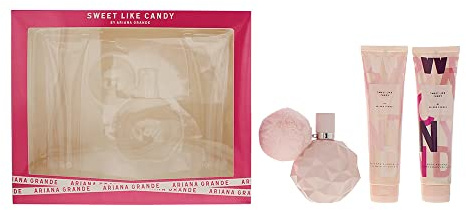 Ariana Grande Sweet Like Candy 3 Piece Gift Set: Eau De Parfum 100ml - Body Souffle 100ml - Bath & Shower Gel 100ml