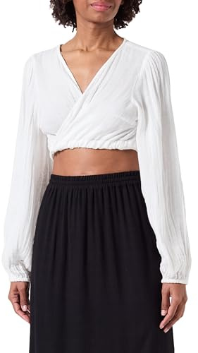 PCASTINA LS Wrap Crop Top New Tie SWW BC, Ballerino di Nuvola, S
