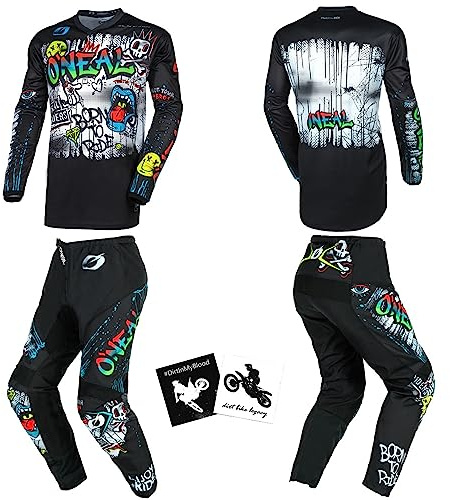 MX Outfit O'Neal Element Rancid Kids/Youth (Youth 28 (27)/X-Large) Protective Pants Jersey bundle motocross dirt bike combo set