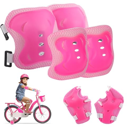UKOFEW Knieschoner Kinder,6 in 1 Schutzausrüstung Set,Schoner Inliner Kinder,Ellenbogenschützer Handgelenkschoner Geeignet für Rollschuhlaufen, Laufräder, Fahrräder und Skateboards