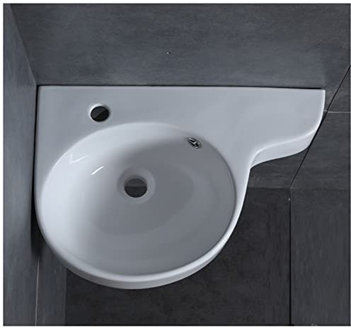 UHJKLA Waschbecken zur Wandmontage Eckwaschbecken Weißes Mini-Dreieck aus Porzellan und Keramik für die Wohnung Wandwaschbecken für das Badezimmer Waschbecken Waschtisch