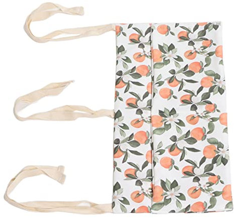 TYCIONG Babybett-Organizer mit 2 Taschen, Verstellbare Hänge-Wickeltasche mit Baumwolldruck und Hohem Fassungsvermögen (Orange)