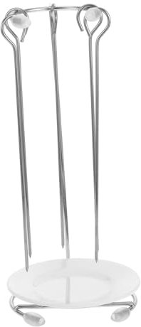 KITANDOVE 1ensemble Support à Brochettes Acier Pour Barbecue Réutilisable Pour Brochettes De Et Légumes Rack De Portable Pour Grillades Plein Air
