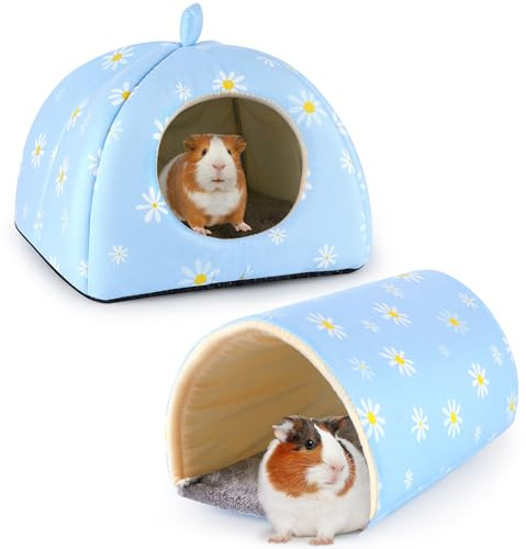 Hedgeink Casa y Túnel para Cobayas – Cama de Felpa Lavable para Conejos y Pequeñas Mascotas – Refugio Cálido y Antideslizante con Túnel para Hámsteres, Chinchillas, Hurones y Roedores