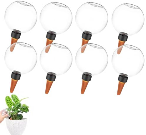 8 Pcs 500ml Ball Shaped Automatic Watering Device, Plant Watering Globes, Glass Water-ing Spike, Portable Lazy Water-ing Foreign Device, Water Dripper Globes for Home Indoor Outdoor Balcony Dormitory