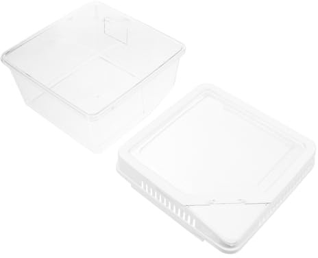 CLISPEED Small Transparent Abs Reptile Breeding Box with Lid Climbing Pet Display Container for Scorpion Gecko Lizard Lightweight Feeding Terrarium with High Temperature Resistance