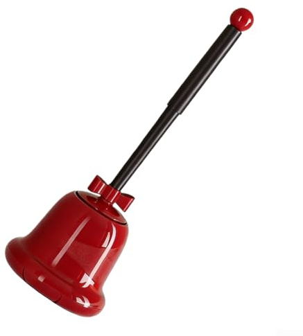 Juego de escobilla de inodoro y soporte, mango largo, sin esquinas muertas, lindo exfoliante para inodoro con agujeros de drenaje, limpieza profunda, cepillos de goma para inodoro (rojo)