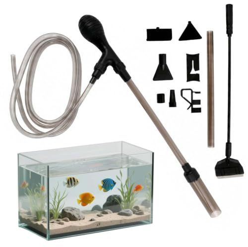 Duronge Nettoyant pour Gravier d'aquarium, Nettoyage Aquarium avec Pompe Siphon, Nettoyeur de Sol et Changement d'eau, Siphon Puissant pour Vidange Complète, pour Nettoyage Facile du Gravier